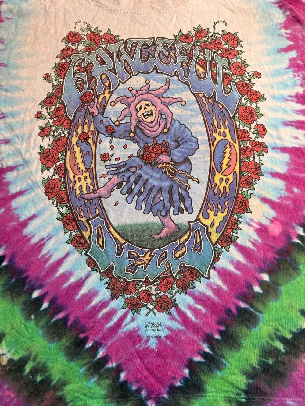 Vintage 1993 Grateful Dead Seasons Of The Dead The Endless Tour Tie Dye T-Shirt